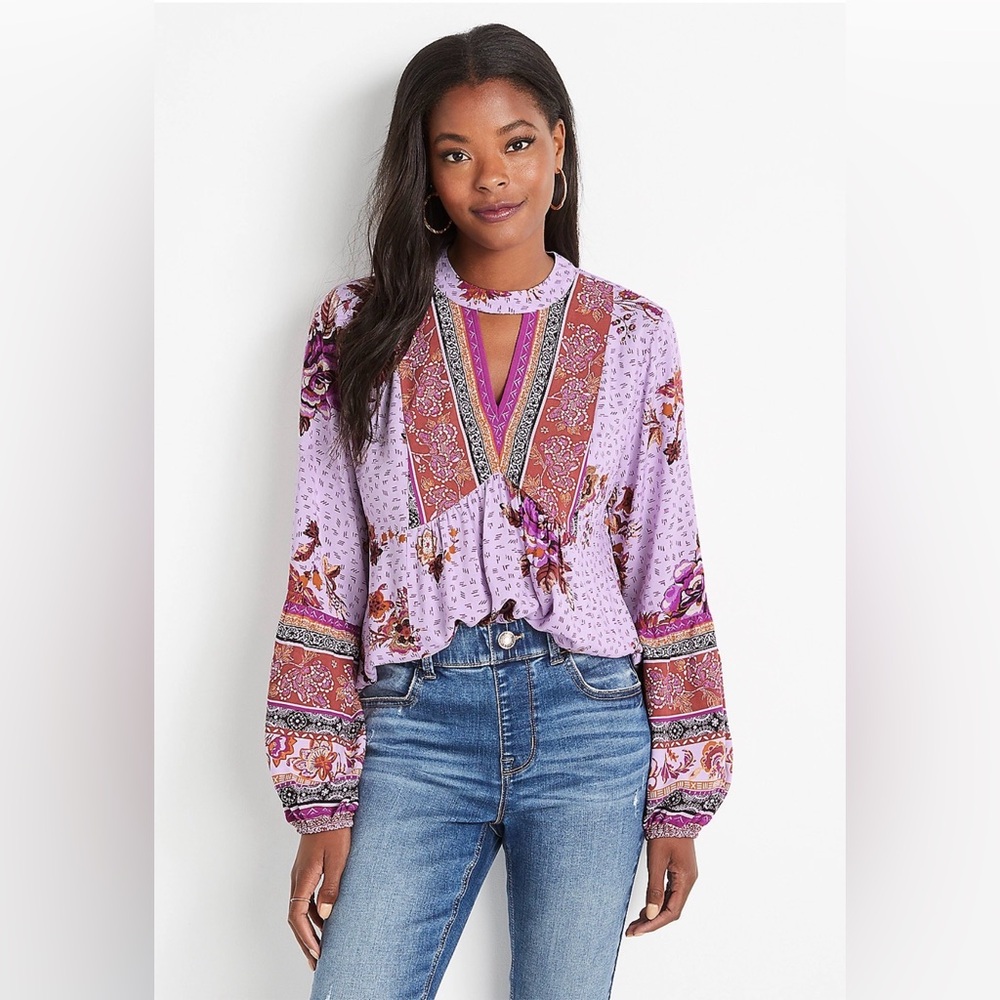 Maurices Lavender Floral Blouse